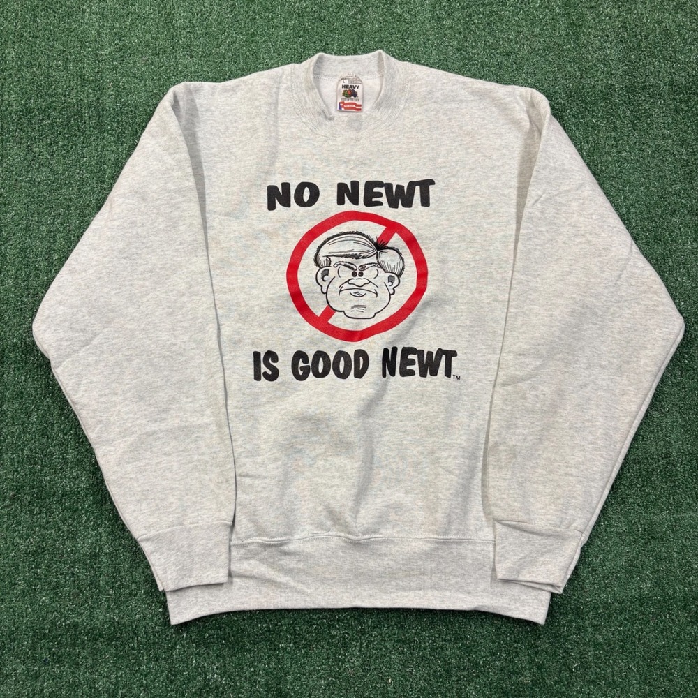Vintage 90s Fruit of the Loom No Newt Is Good Newt Crewneck Sweater